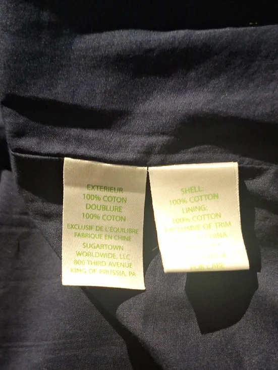 Lilly Pulitzer Navy Shift Dress with Gold Lace V-Neck Trim Size 16 - Picture 8 of 10